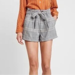 Abercrombie & Fitch High Waisted Plaid Shorts With Waist Tie BRAND NEW